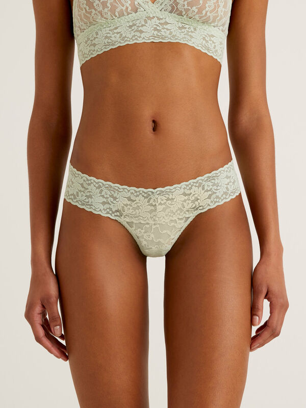 Sustainable stretch lace thong Women