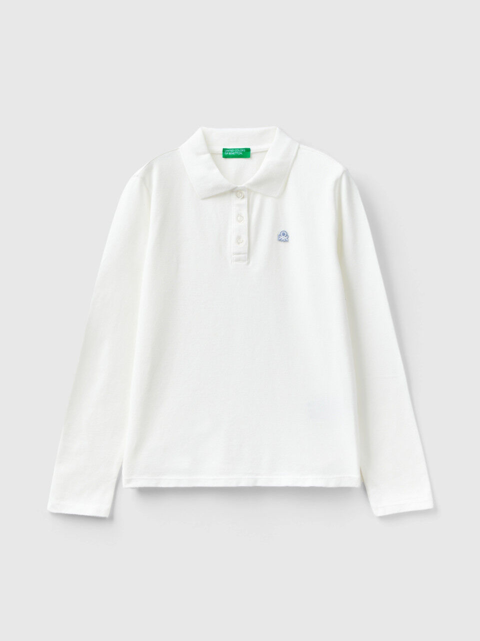 Girls long sleeve top white polo