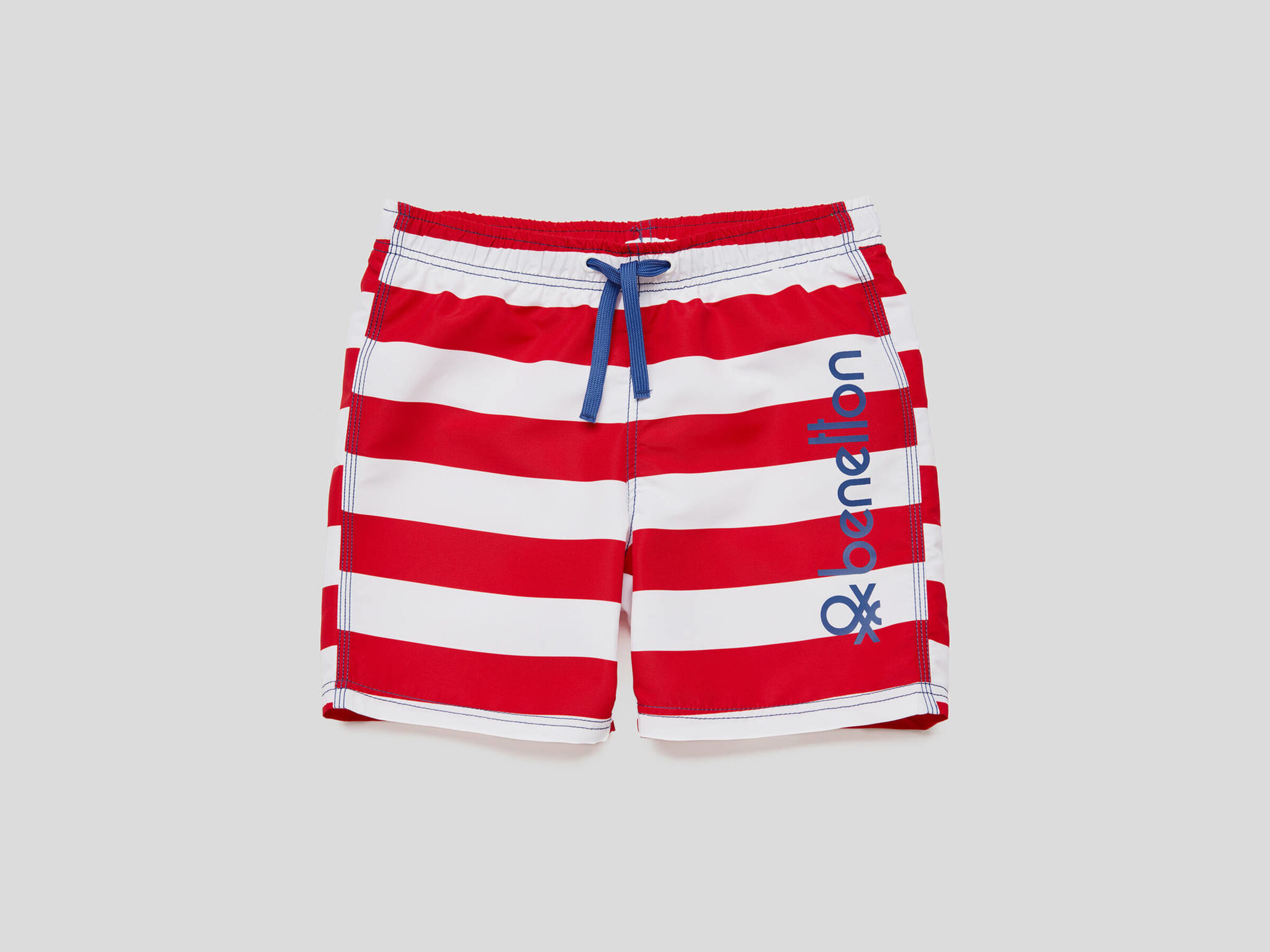 Striped swim trunks with logo image number null