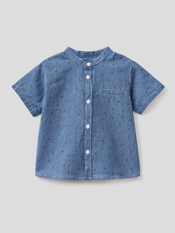 Pattern shirt in linen blend Junior Boy