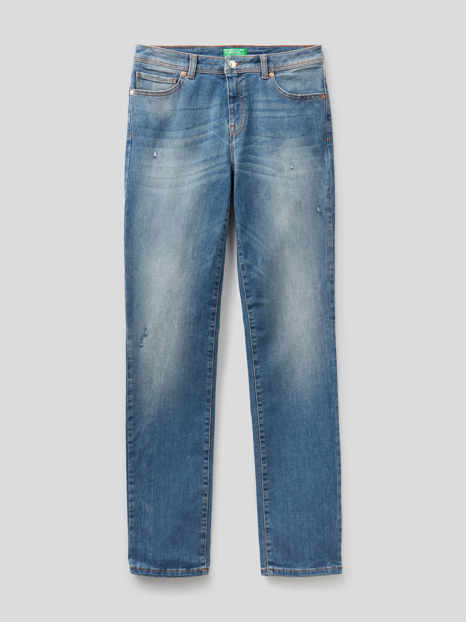 Straight leg jeans in stretch denim image number 1