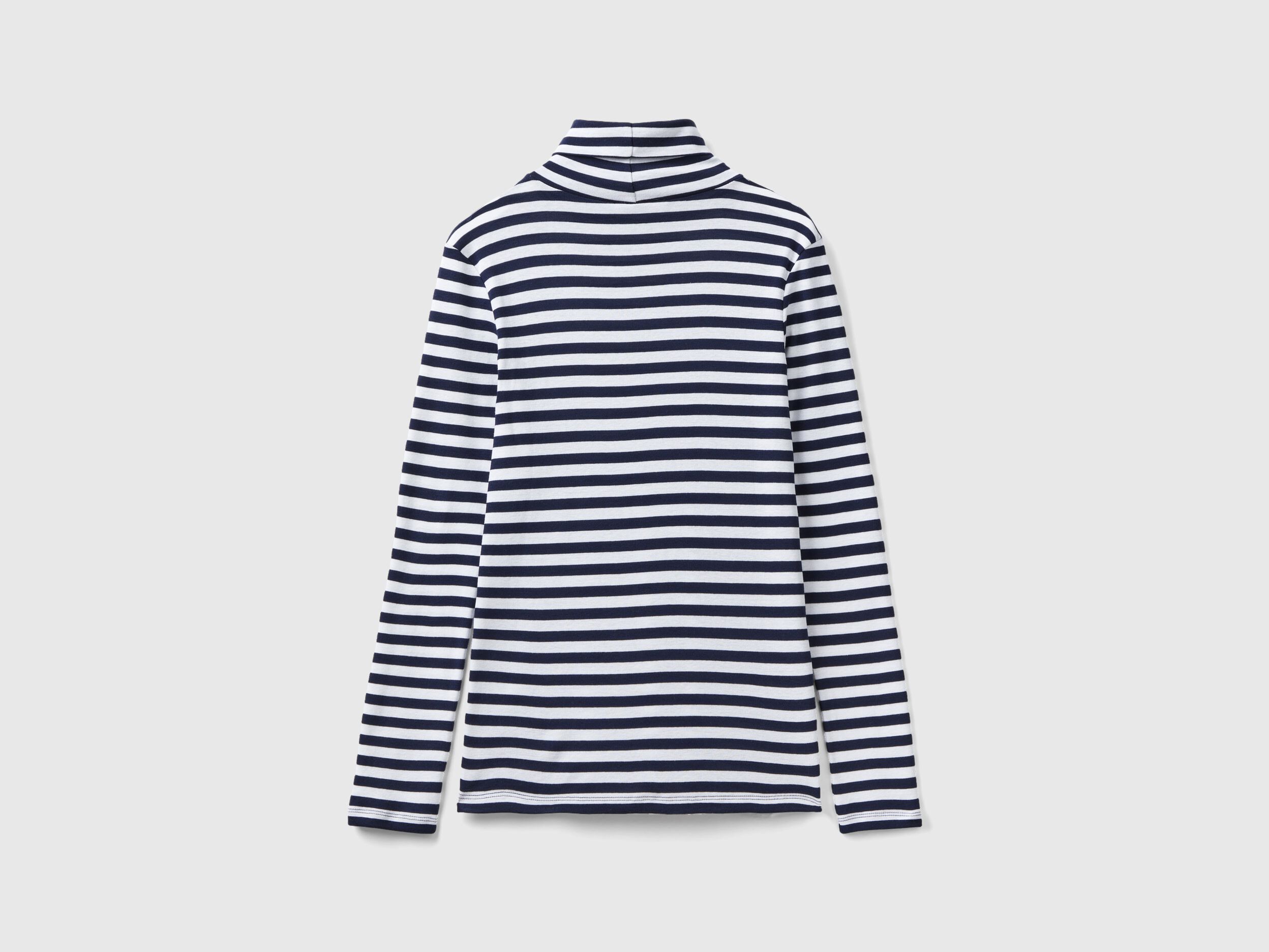 Womens black and white cheap striped turtleneck