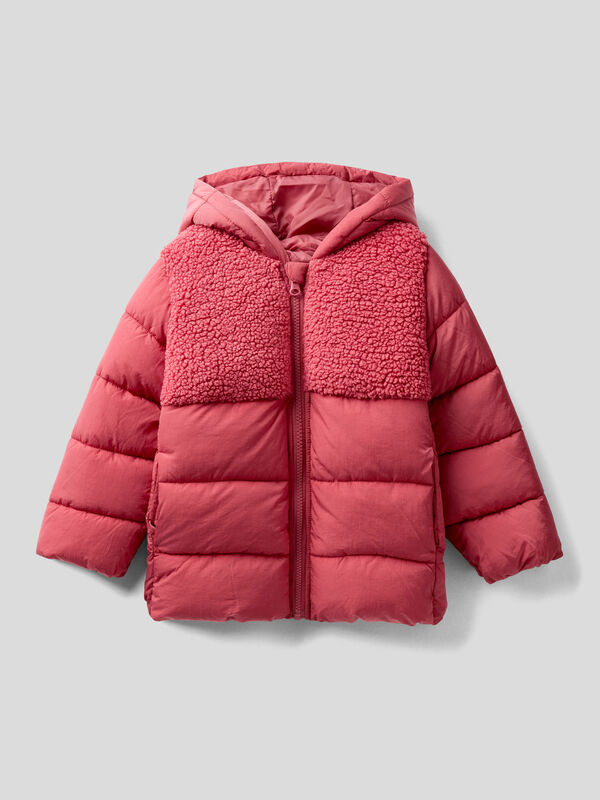 Jacket in nylon and fur Junior Girl