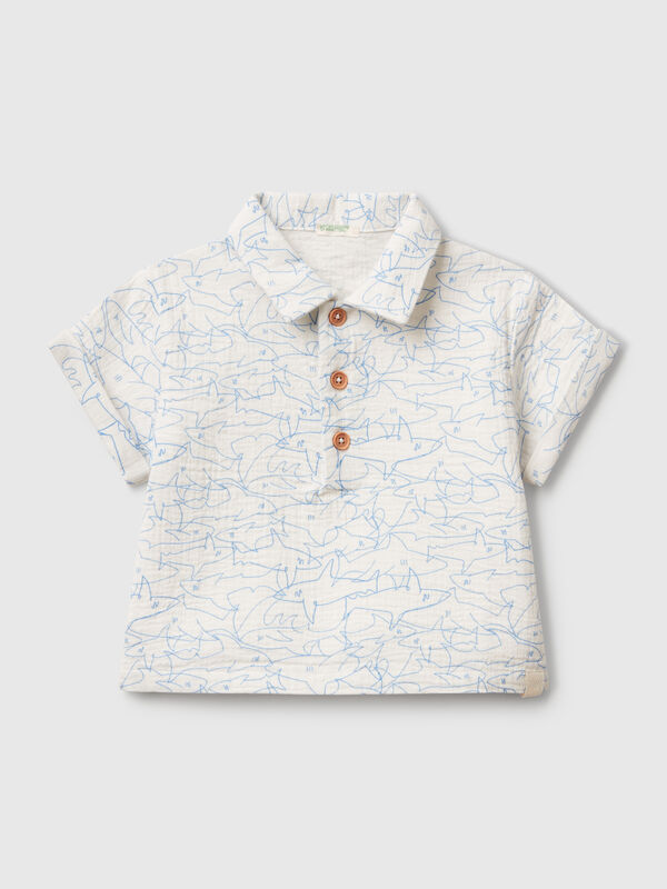 polo con estampado de tiburones Recién nacidos