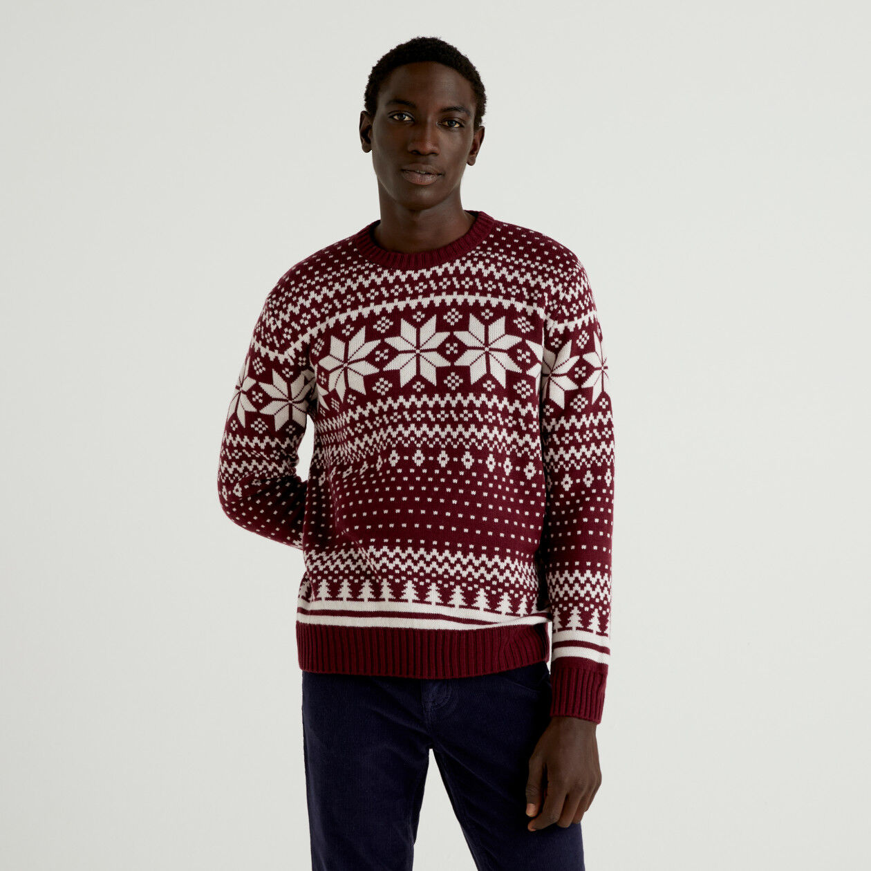 Men's jacquard sweater cheap