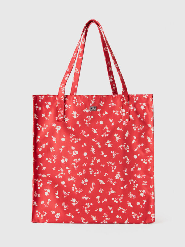 Red patterned shopping bag Women