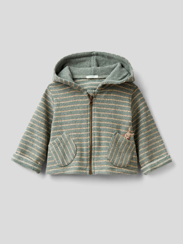 Striped hoodie with lurex New Born (0-18 months)