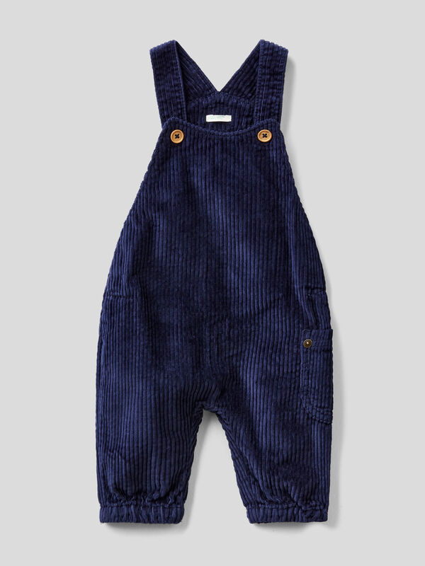 Dungarees in velvet with pocket New Born (0-18 months)