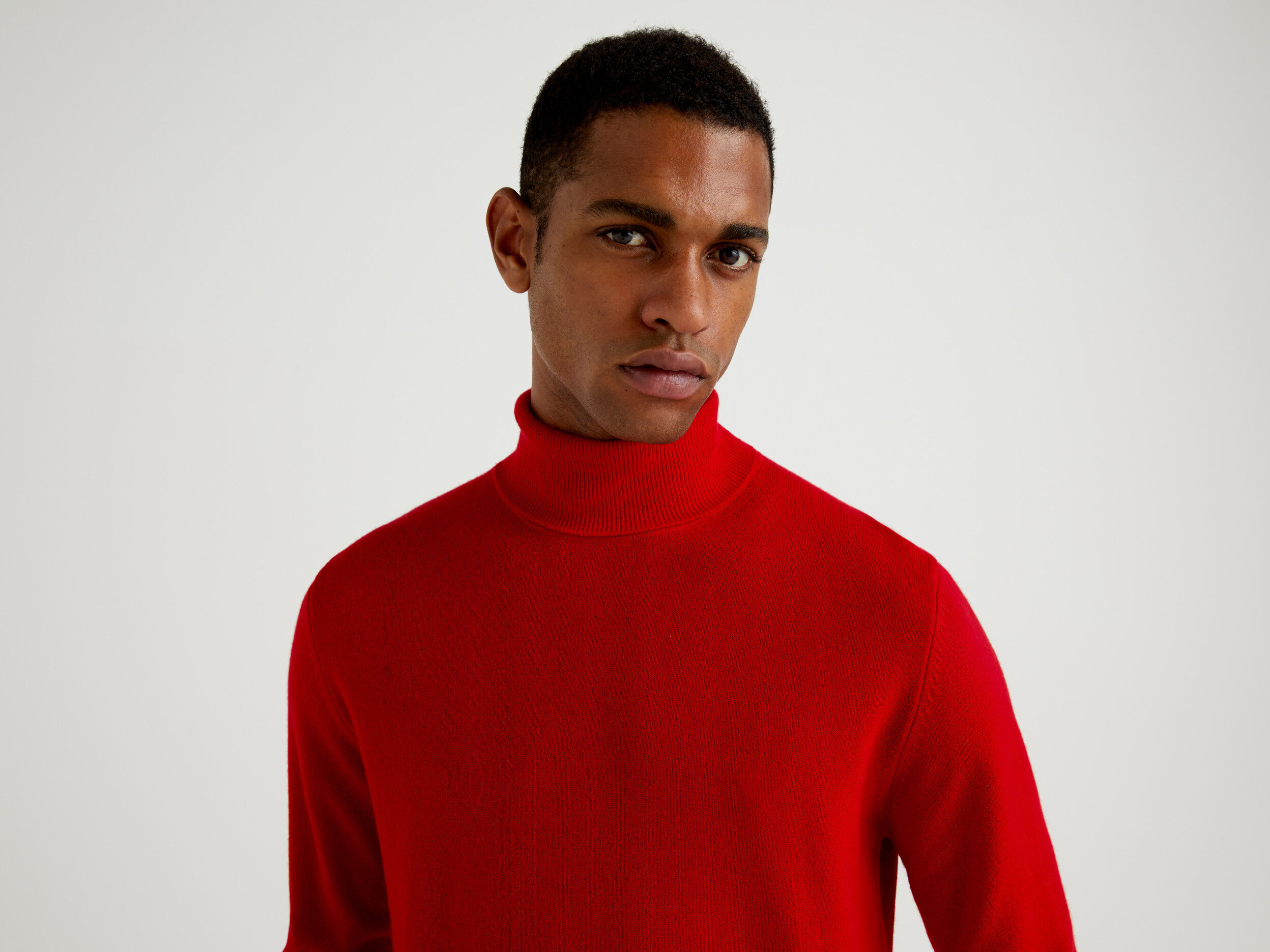 Red turtleneck in pure Merino wool Red Benetton