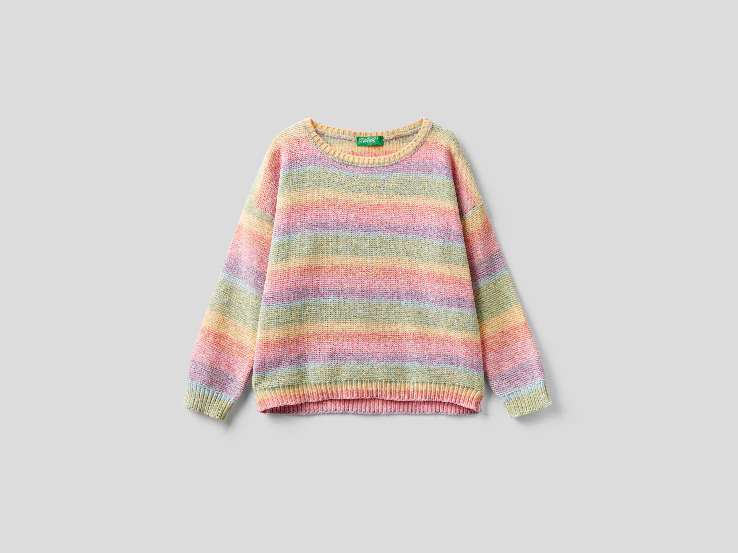 Striped chenille sweater Multi color Benetton