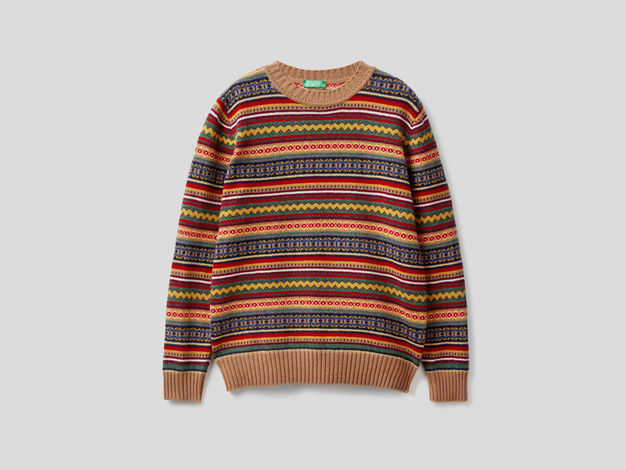 Benetton jacquard deals sweater
