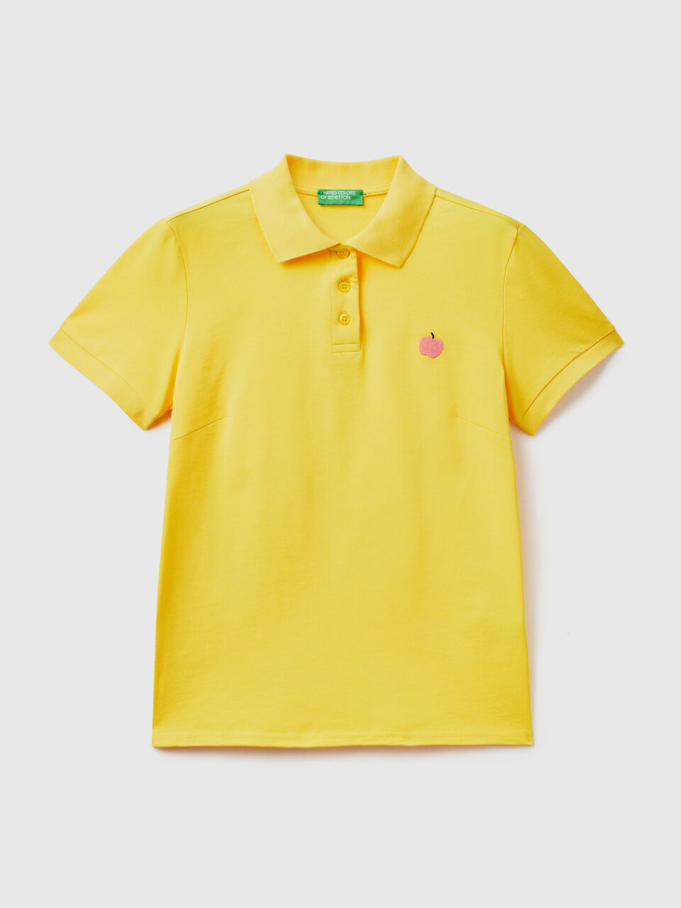 Yellow polo with apple embroidery - Yellow
