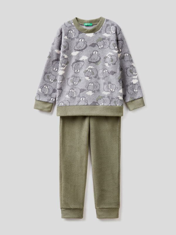 Pyjamas in fleece with sheep print Junior Boy