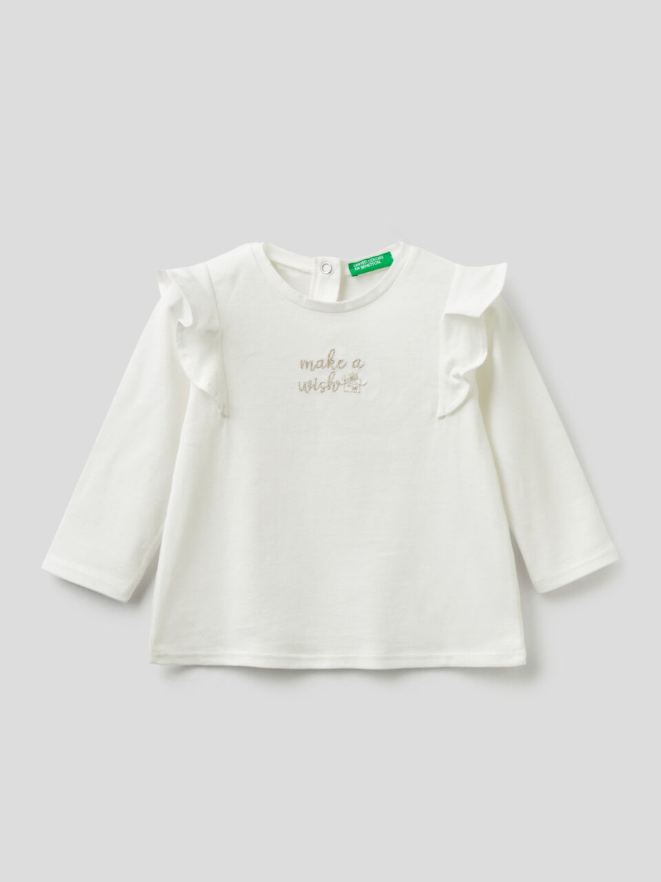 T-shirt with rouches and embroidery image number 1