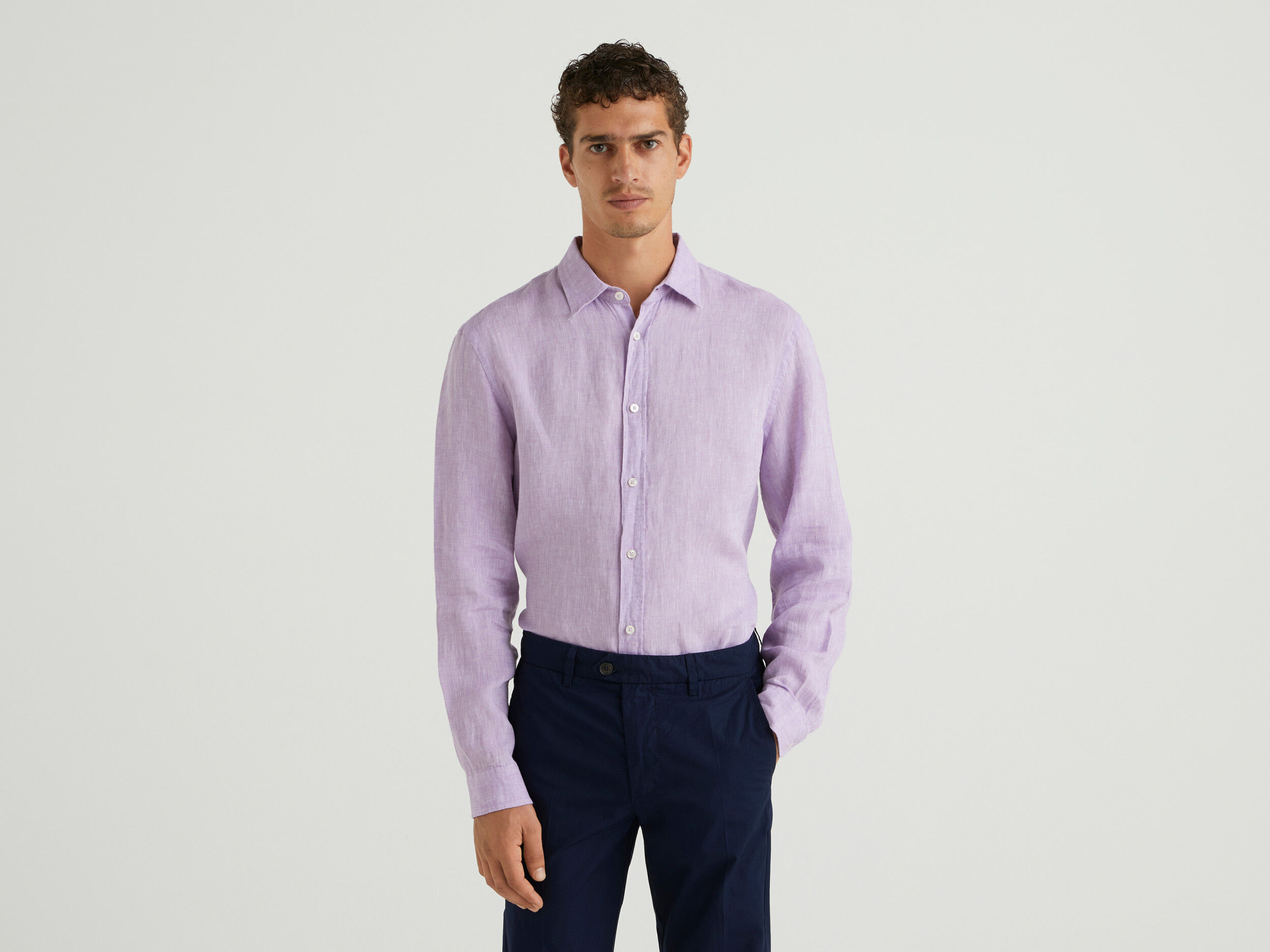 Camisa de puro lino Lila Benetton