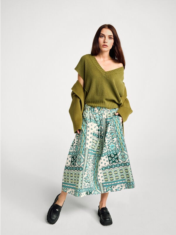 Bandana estampada larga Mujer