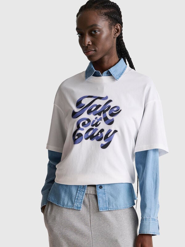 T-shirt with slogan print Women