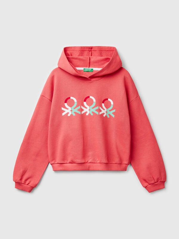 Sudadera con estampado y capucha  Niña