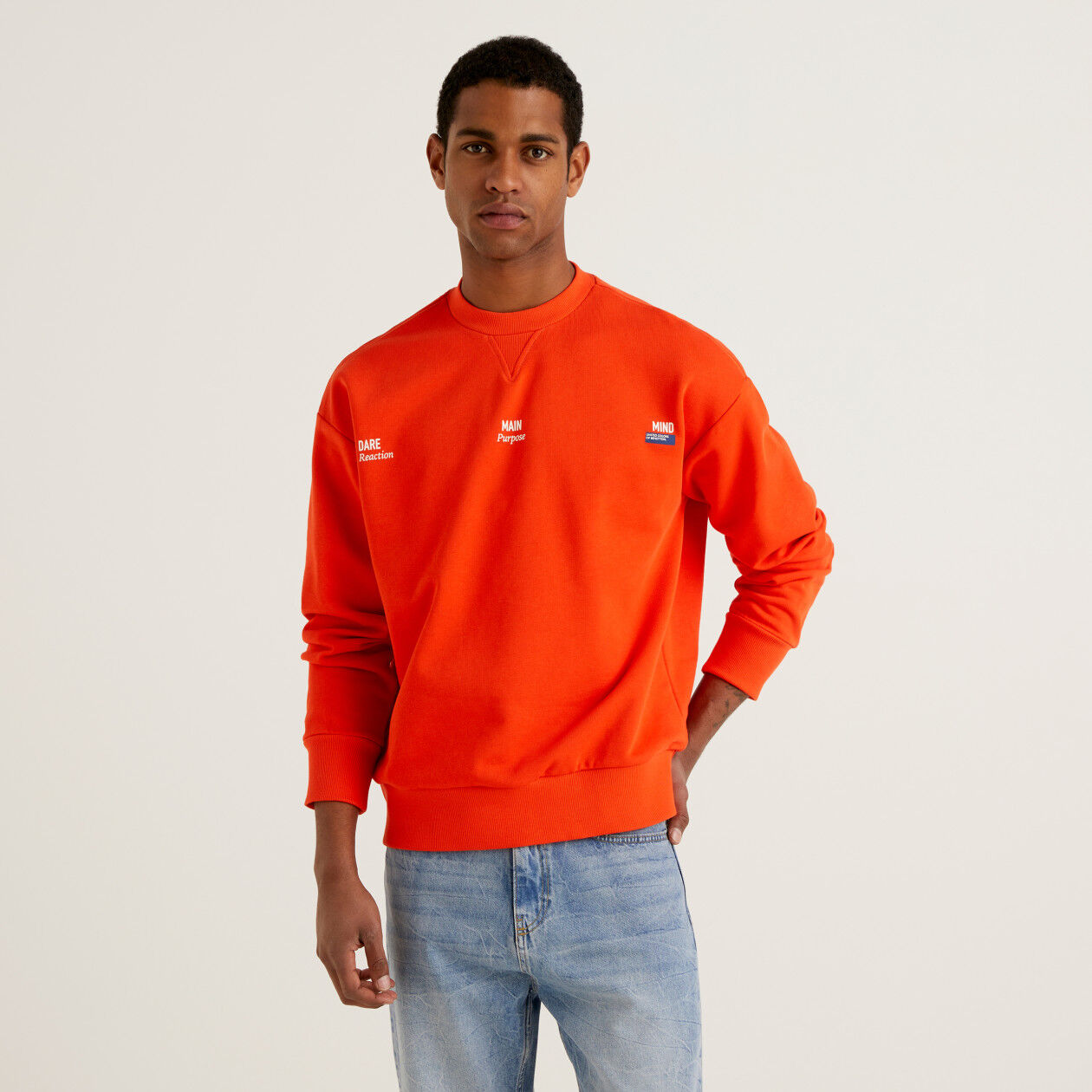 Orange sweatshirt in organic cotton Orange Benetton