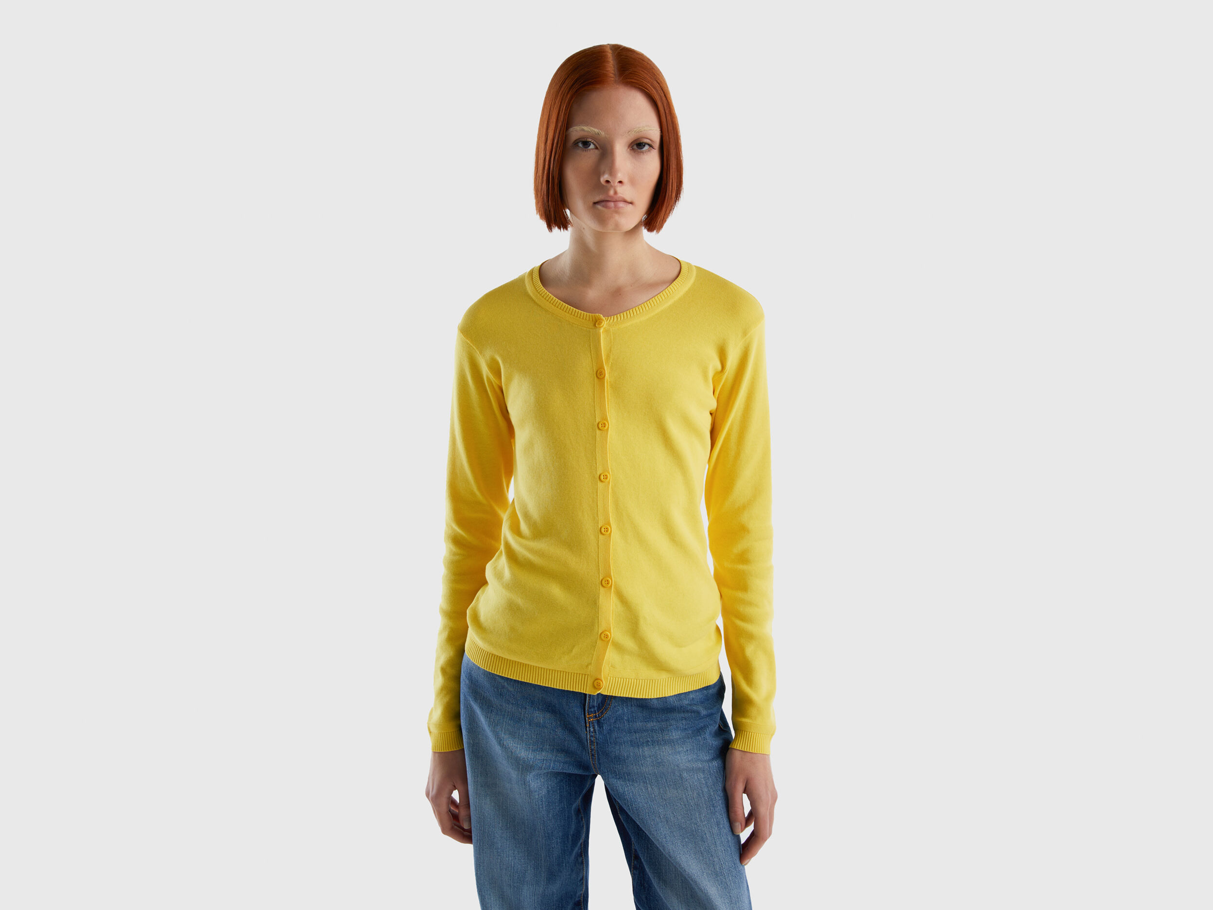 Yellow cotton clearance cardigan women's