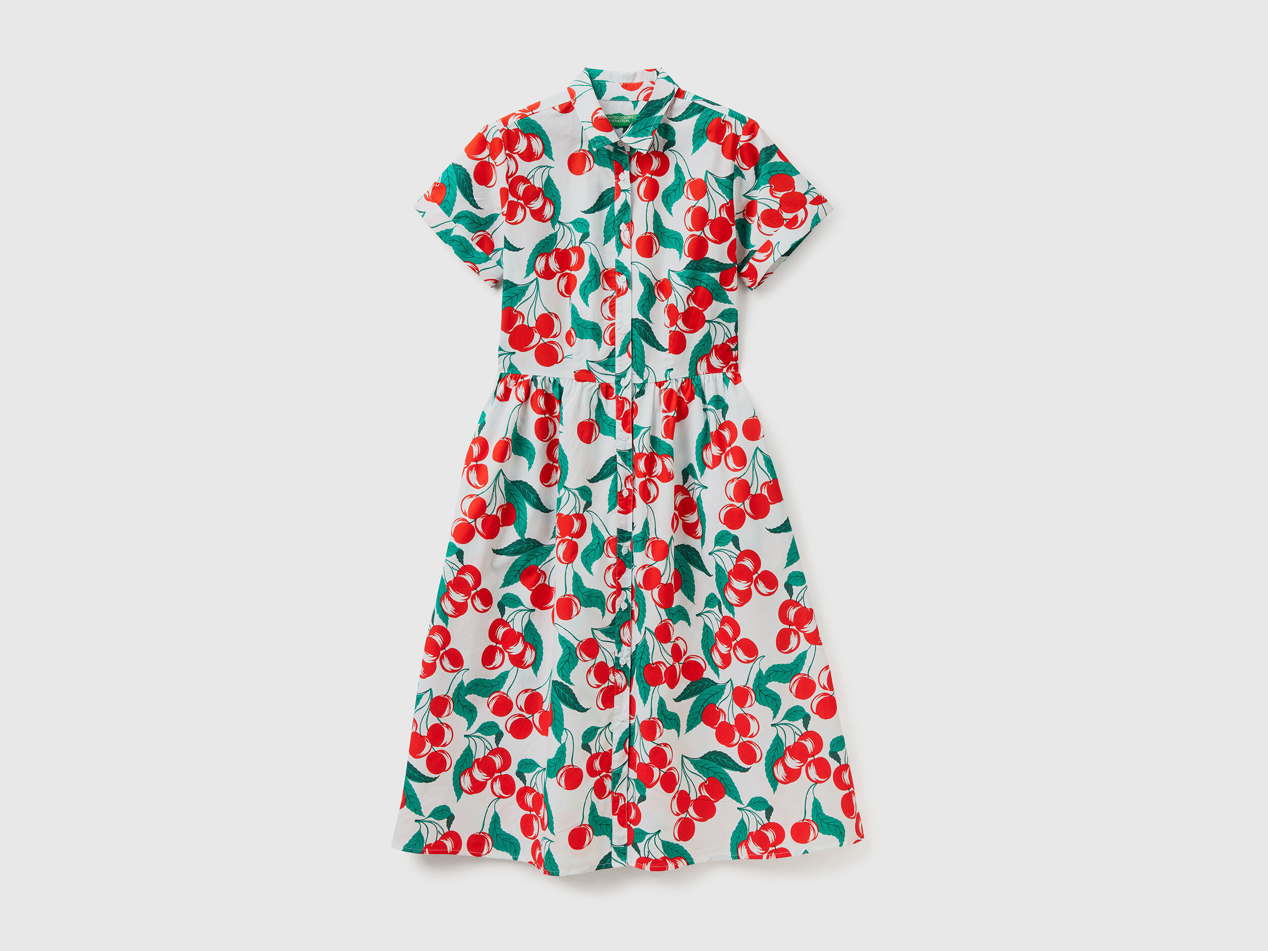 Cherry print shirt new arrivals dress