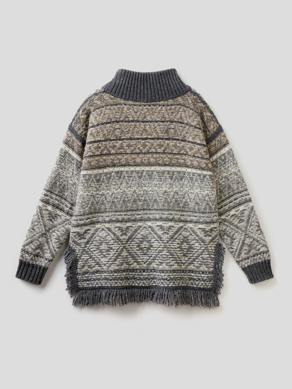 Reversible sweater with jacquard knit image number 2