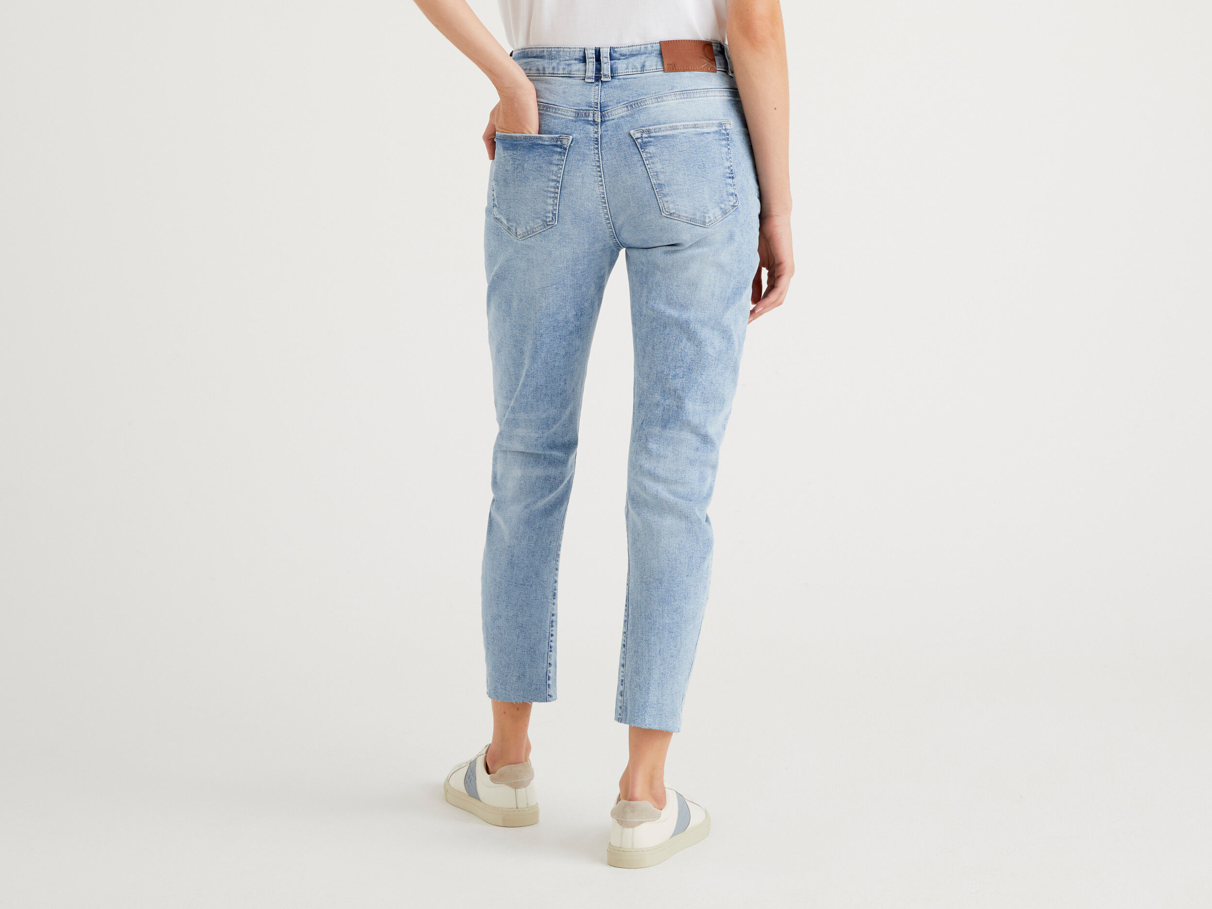 Cropped stretch sales jeans