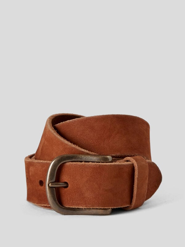 Genuine suede leather belt Men