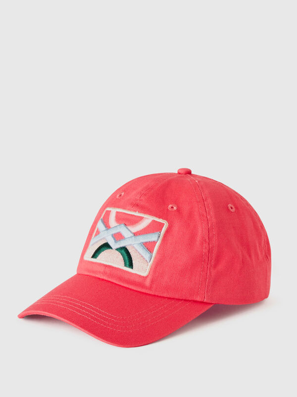 Pink cap with logo patch