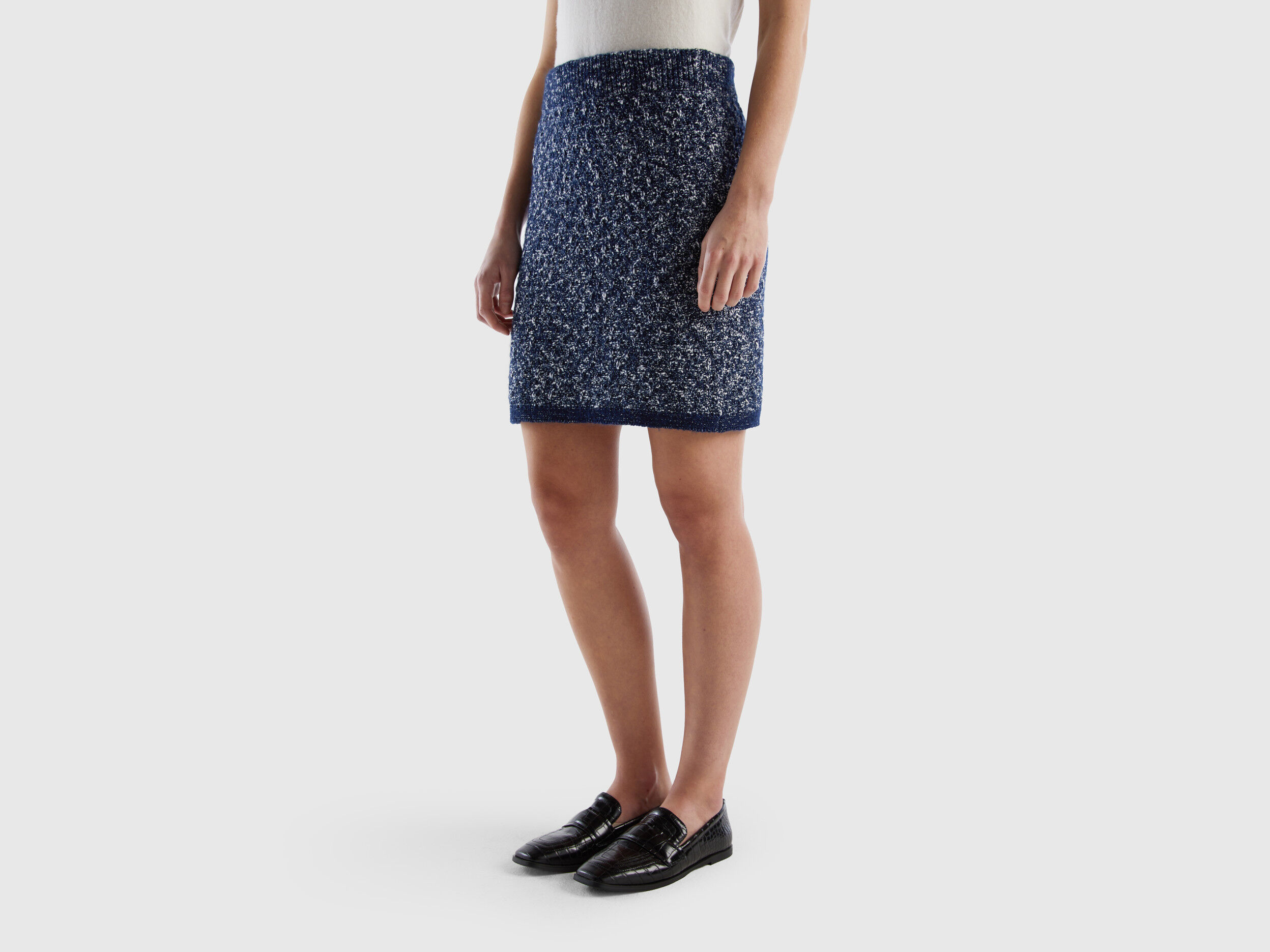 Navy blue knit skirt hot sale