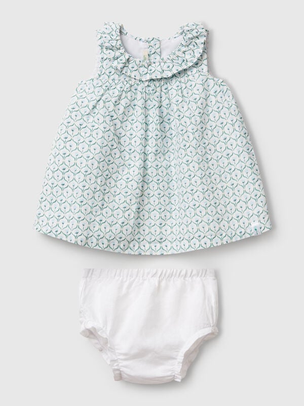 Vestido con cuello volante Recién nacidos