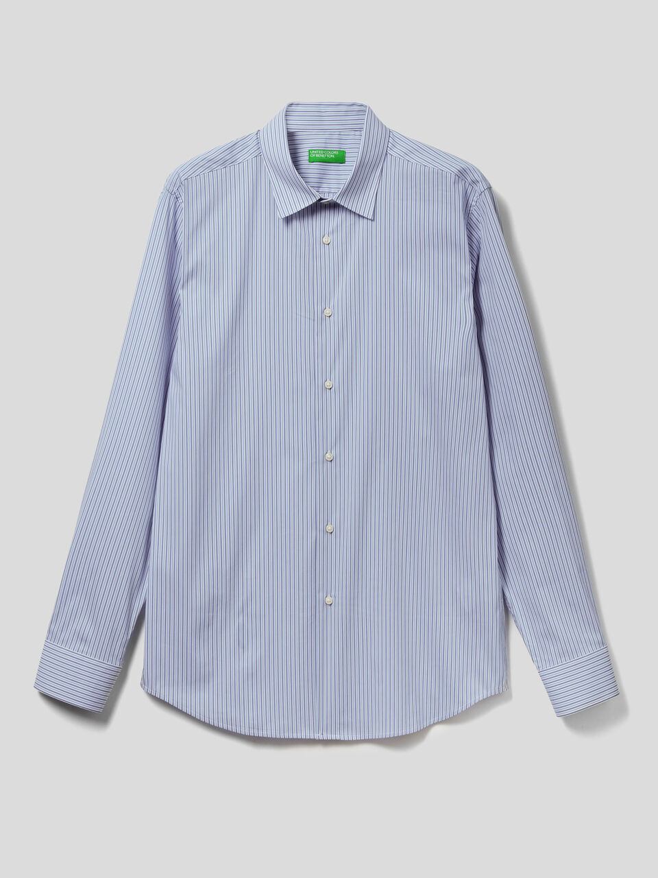 Slim fit shirt in stretch cotton blend image number 1