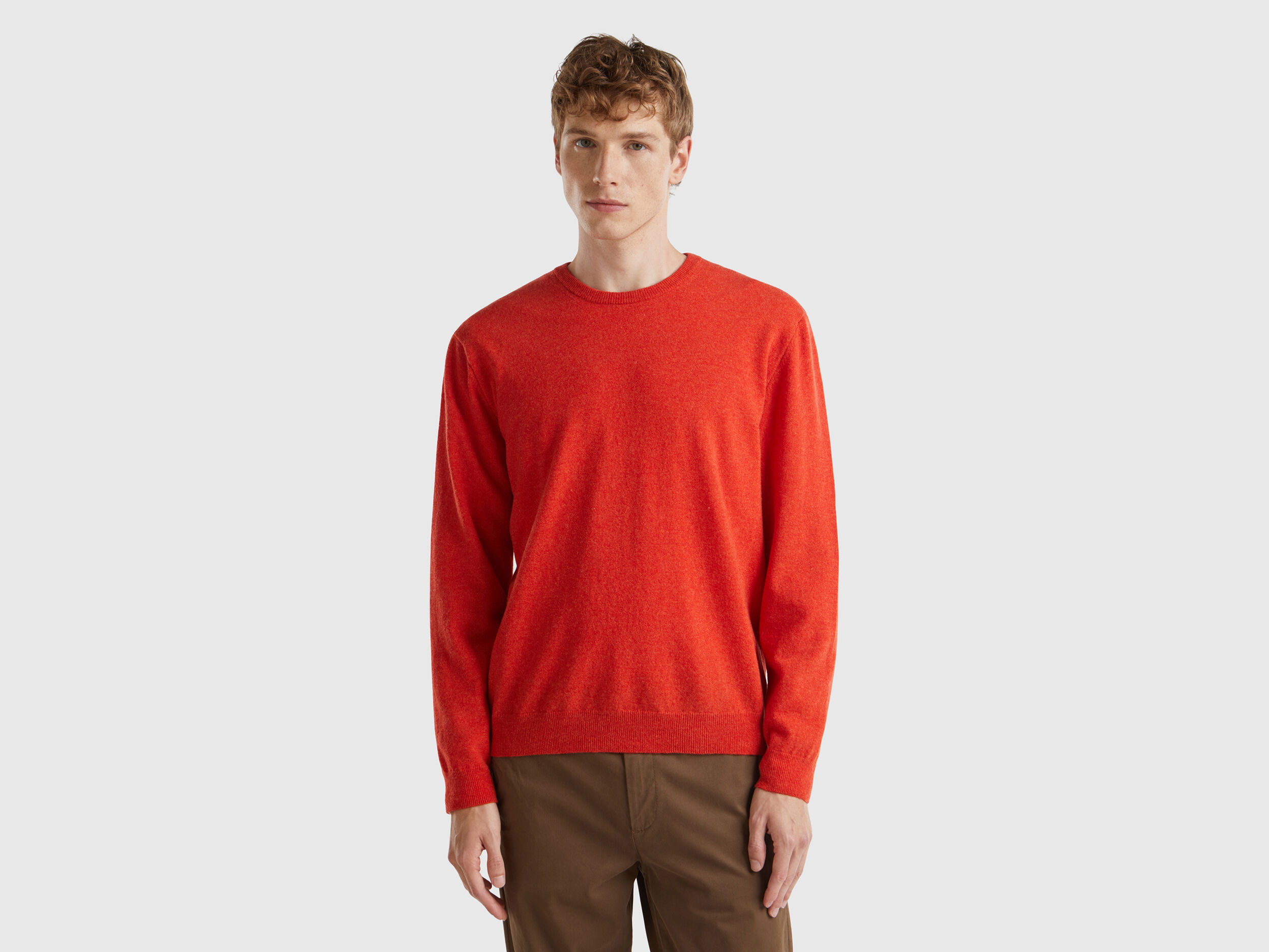Orange crew neck sweater mens on sale