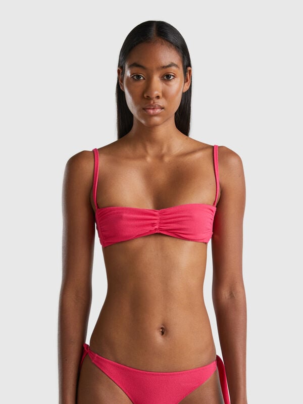 Bandeau bikini top in terry-look ECONYL® Women