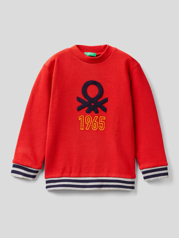Sweatshirt in pure cotton with embroidered logo Junior Boy