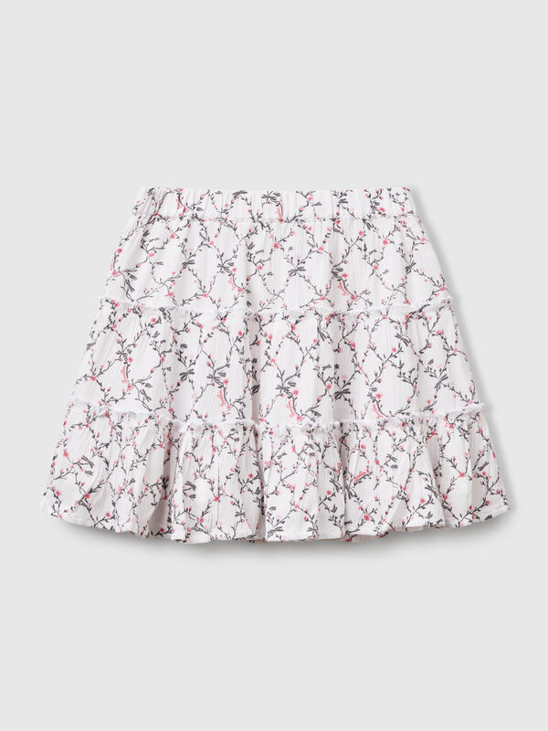 Minifalda flores con volantes Niña