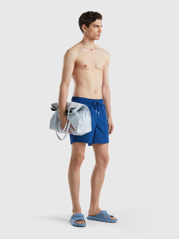 Swim trunks in recycled cotton blend Men
