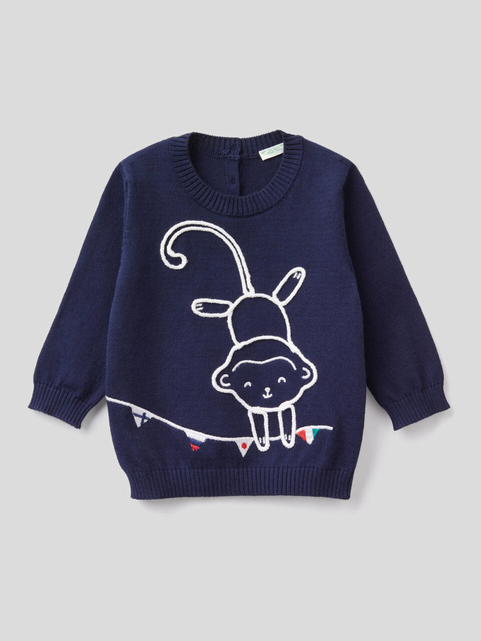 Sweater in 100% cotton with embroidery image number null
