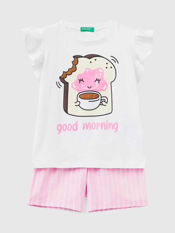 Short pyjamas with breakfast print Junior Girl