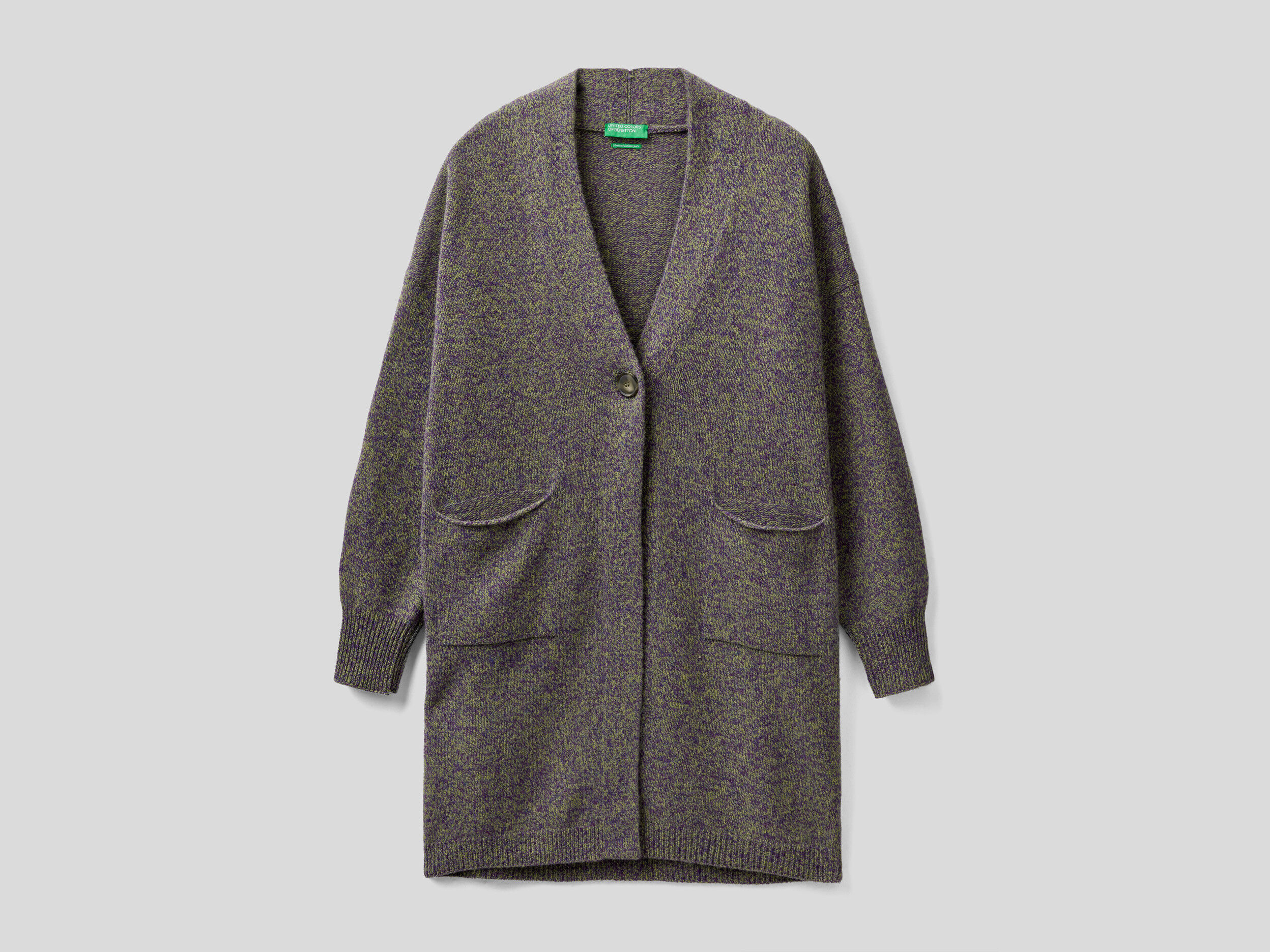 Melange wool new arrivals hooded knitted coat