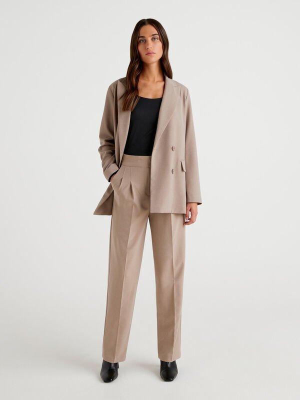 High-waisted wide trousers Women