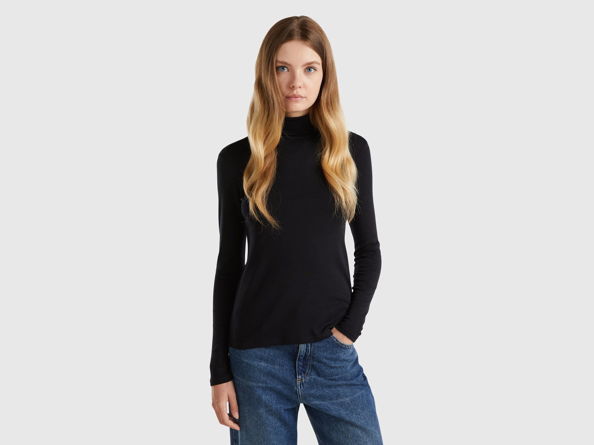 Polo manga larga mujer benetton cheap