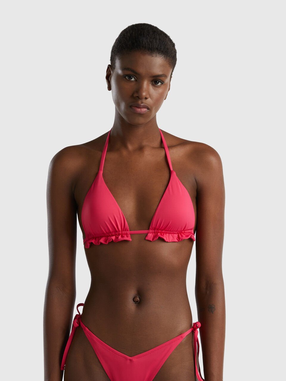 Pink triangle swimsuit hotsell