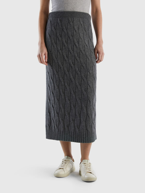 Cable knit pencil skirt Women