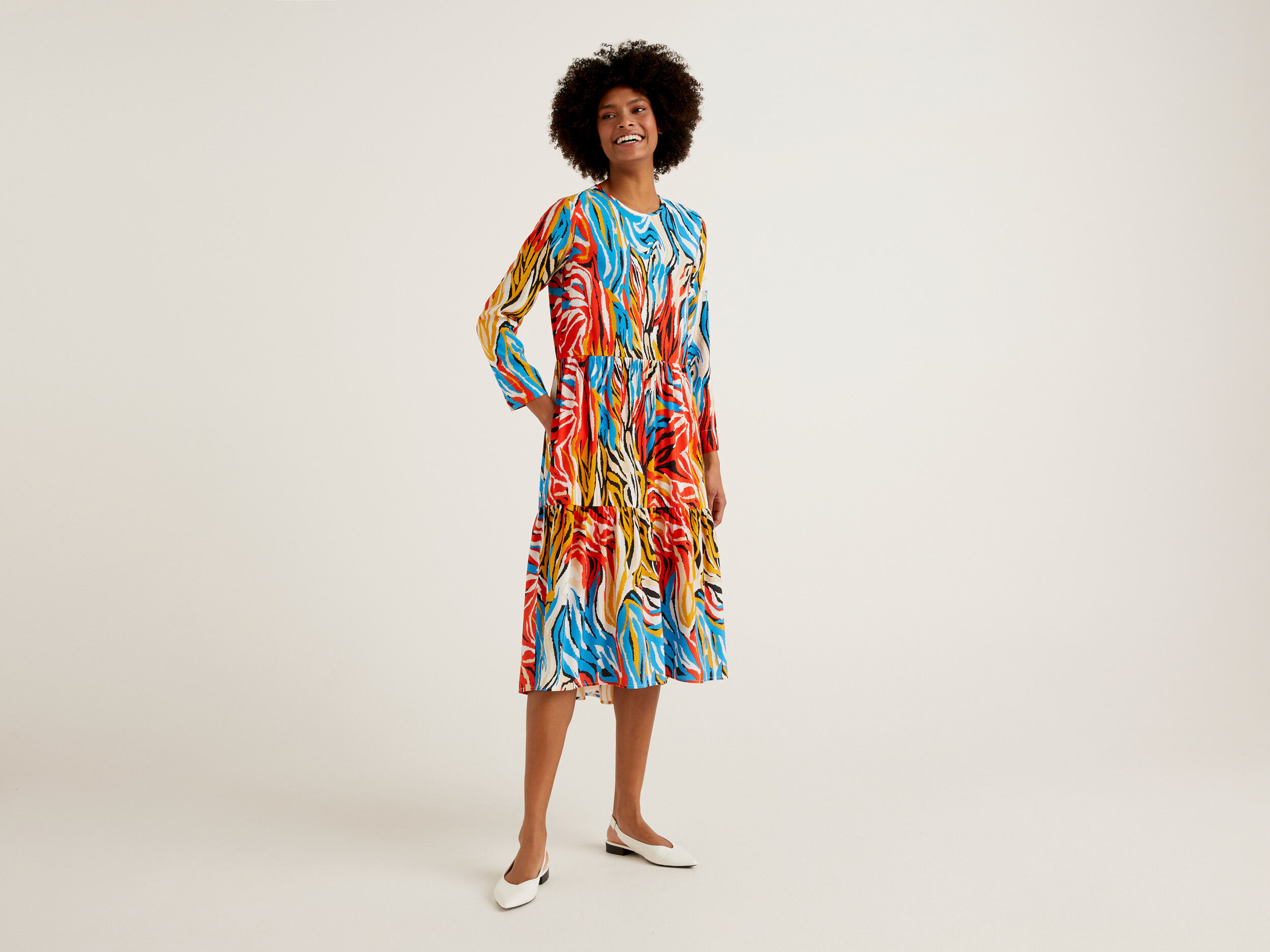 Multi coloured online animal print dress