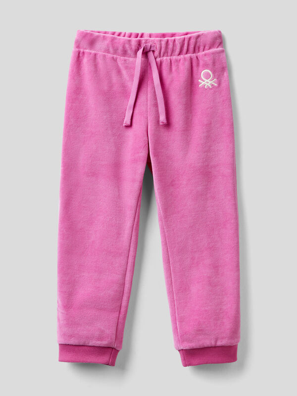 Chenille trousers with logo Junior Girl