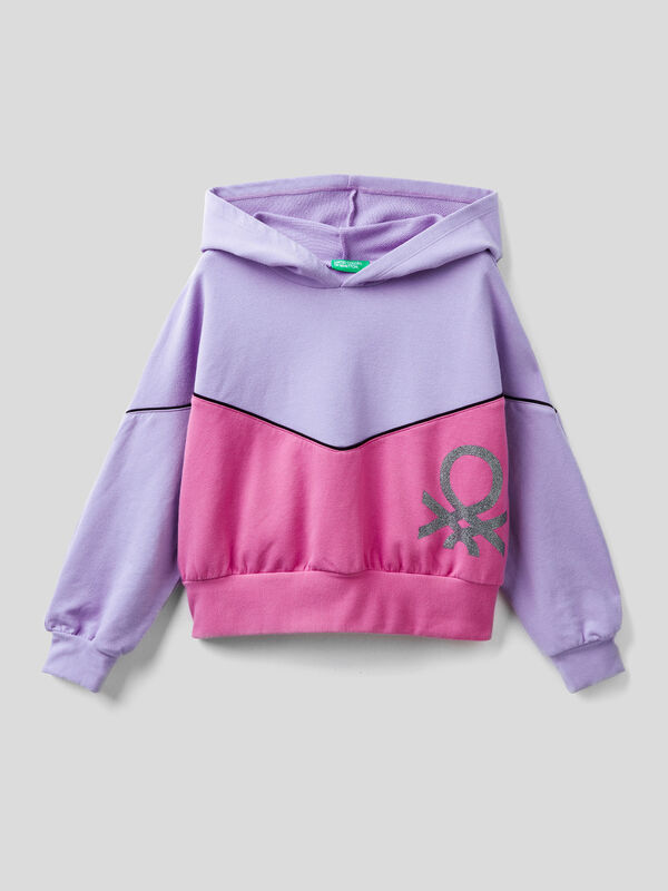 Warm color block hoodie Junior Girl