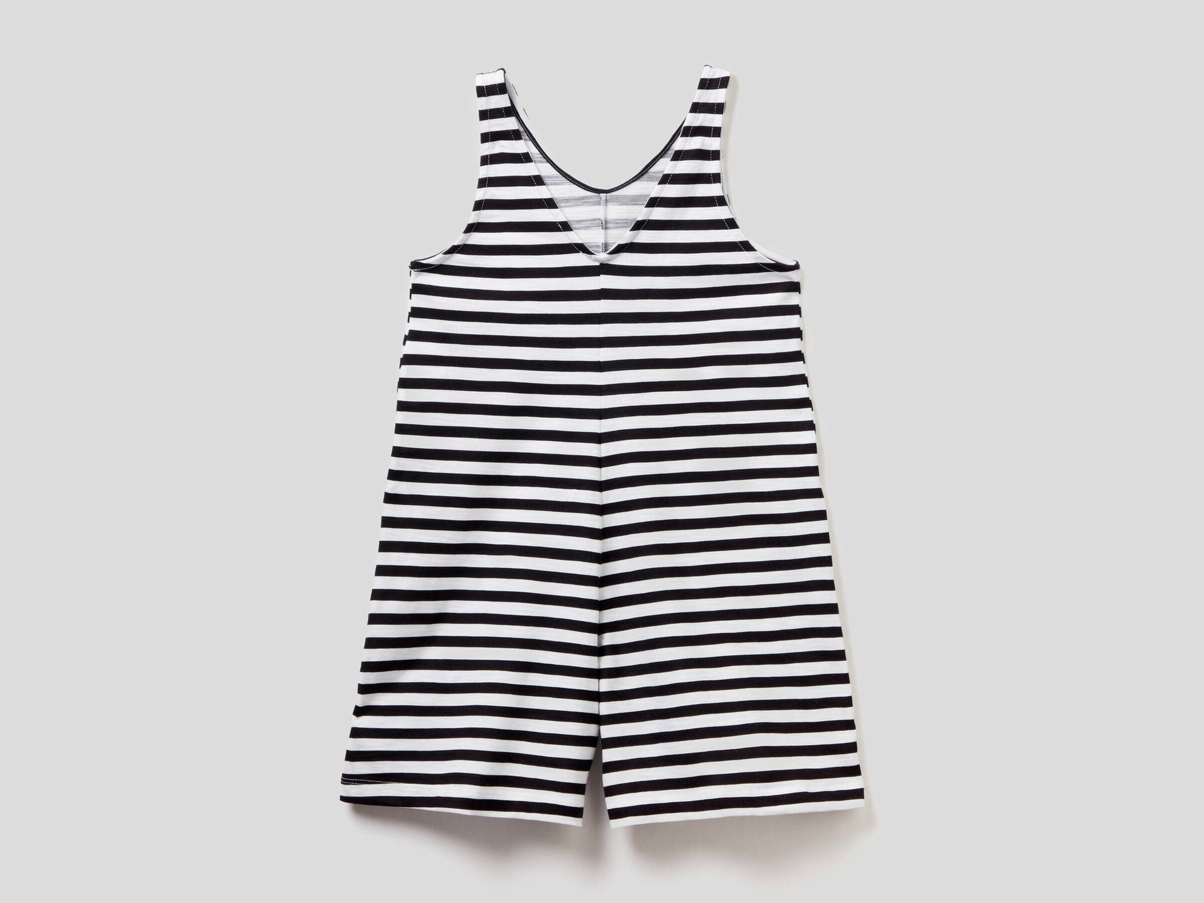 Striped cover-up one-piece jumpsuit image number null