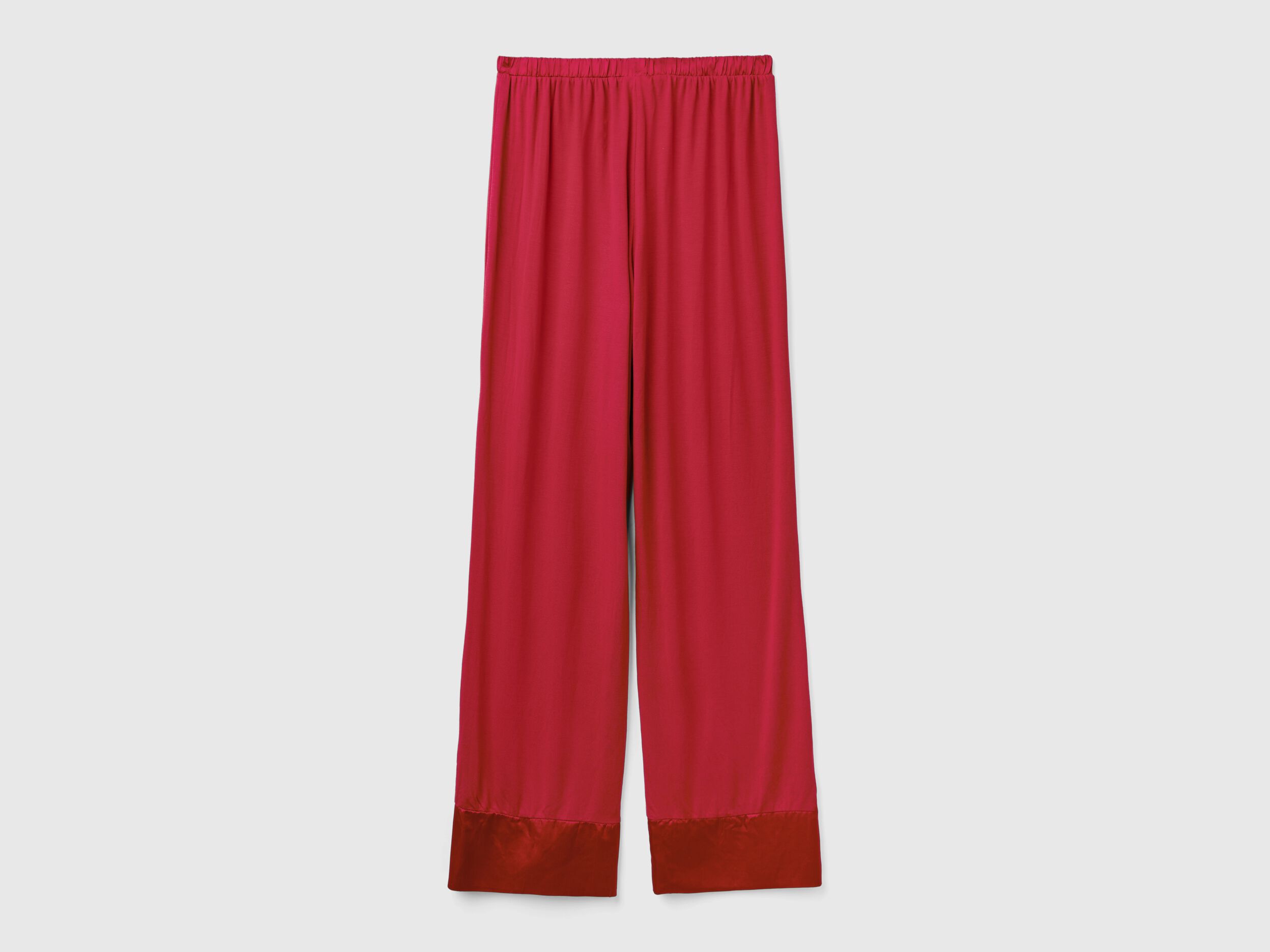 Trousers in Modal® and silk - Burgundy | Benetton
