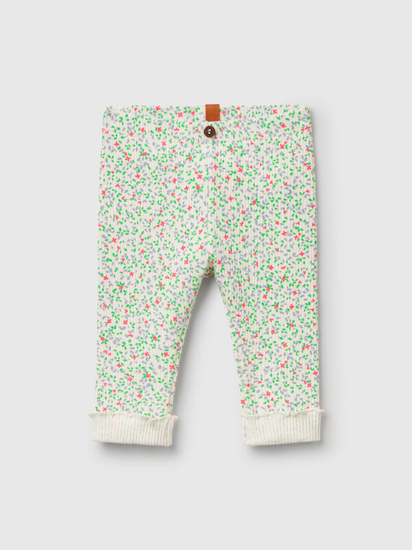 Leggings with floral print New Born (0-18 months)